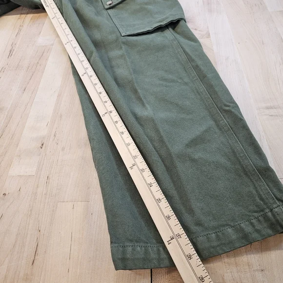 J.Crew Oarsman Military Camp Pant Cargo Pocket Twill Sz 28 Buckle Sides Olive - Picture 2 of 11